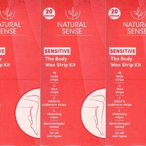 Body Wax Strip Kit, 20 Pieces, Safe for Sensitive Skin (Set of 3)